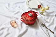 Le Creuset cast-iron heart-shaped casserole