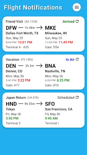 Screenshot Flight Notifications