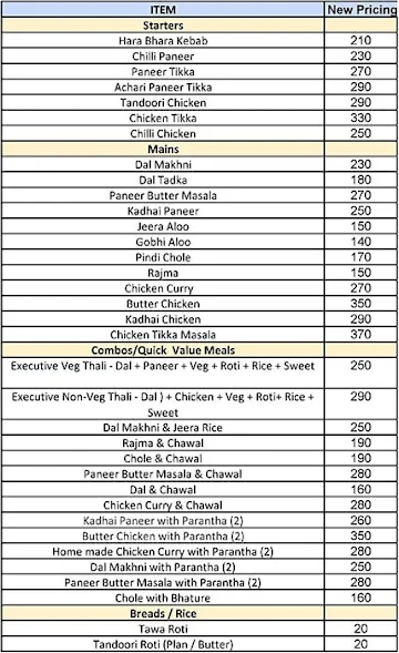 Hotel Dream Connect menu 