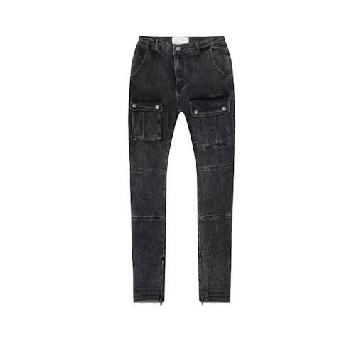 Title 3, Zipper Button Washed Multi Pocket Jeans offerin...