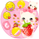 Strawberry Kitty Cartoon Keyboard Theme icon