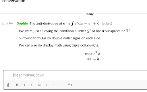 LaTeX in Slack