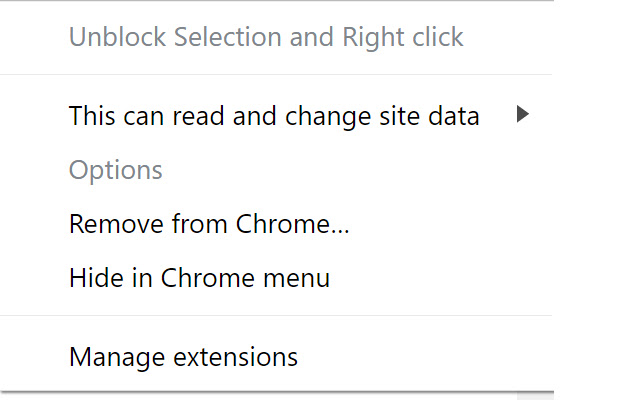 Unblock Selection and Right click