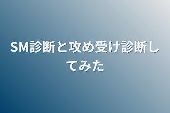 SM診断と攻め受け診断してみた