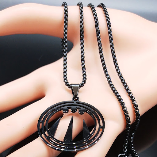 Title 5, Cutting Druid Symbol Pendant Stainless Steel Ti...