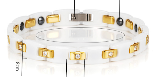 Title 1, White Ceramic Inlaid Rhinestone Gold Couple Och...