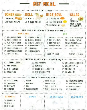 Doner Grill menu 