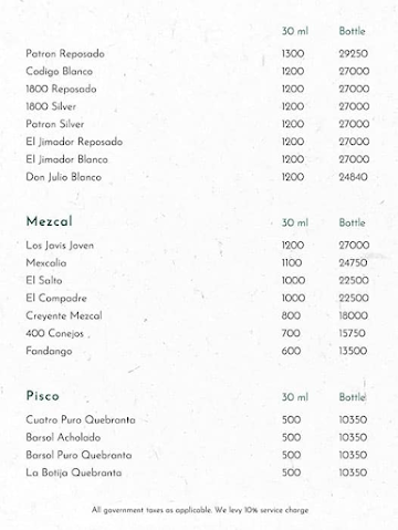 Los Cavos menu 