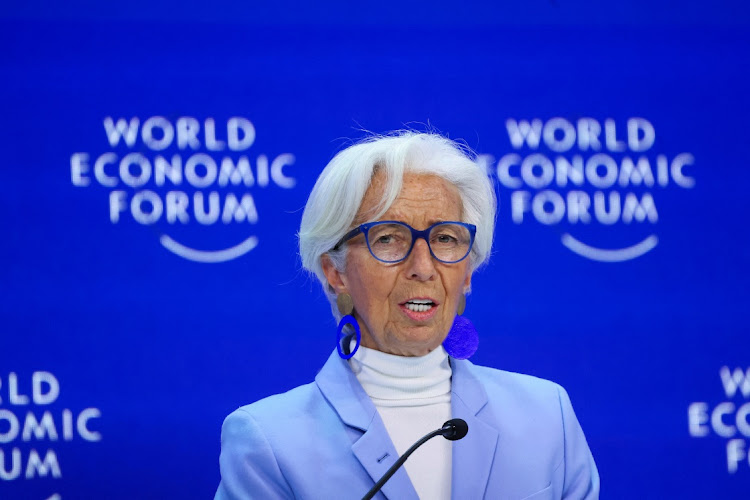 European Central Bank president Christine Lagarde attends the 54th annual meetings of the World Economic Forum in Davos, Switzerland, January 19 2024. Picture: DENIS BALIBOUSE/REUTERS