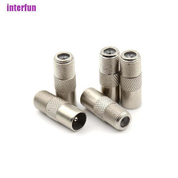 Set 1 / 5 Đầu Nối Chuyển Đổi Đồng Trục Rf Pal Male Sang "F" Female