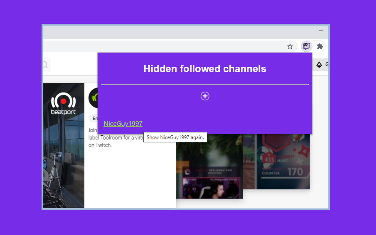 Twitch Hide Followed Channel Preview image 1