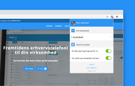 Myfone Chrome udvidelse chrome extension