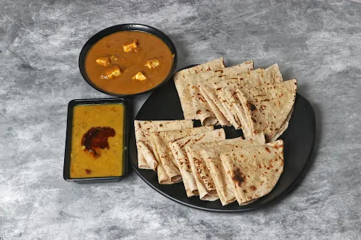 12 Phulka With Tadka Dal And Paneer Butter Masala [Serves 2]