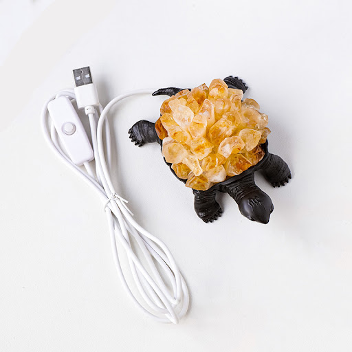 Title 6, Natural Crystal Turtle Small Night Lamp Creativ...