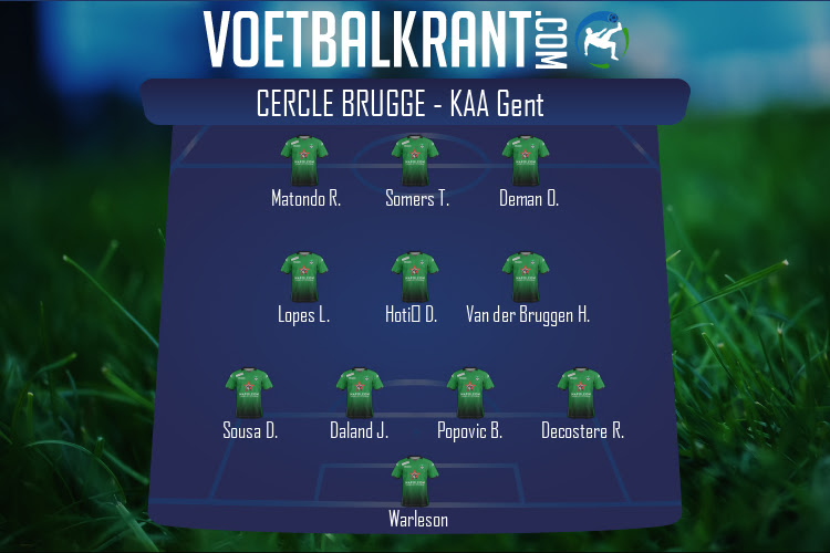 Opstelling Cercle Brugge | Cercle Brugge - KAA Gent (03/04/2022)