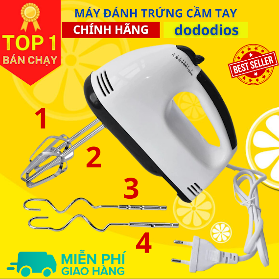 Máy Đánh Trứng Cầm Tay 7 Tốc Độ, Que Tạo Bọt Cafe Mini Cầm Tay - Hàng Chính Hãng Dododios