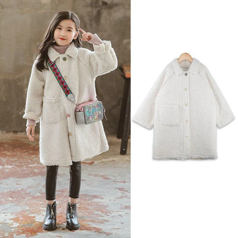Title 3, Chaqueta para niñas acolchada gruesa de felpa d...