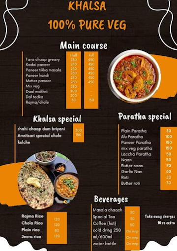 Khalsa pure veg menu 