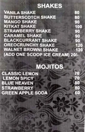 Anand Chowmein menu 