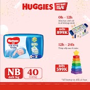 [Hugfeb15B - 10% Max 60K Đơn 400K] Tã Dán Sơ Sinh Huggies Tràm Trà Tự Nhiên Dry Nb40:Chính Hãng