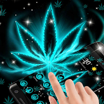 Cover Image of Download Blue Neon Sparkling Weed Theme 1.1.3 APK