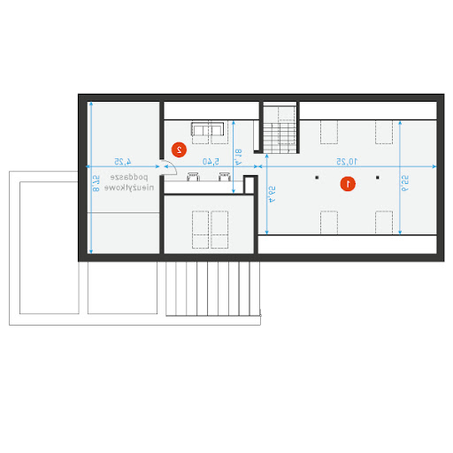 Rodzinny 4 - Rzut poddasza - wymiary szczegółowe