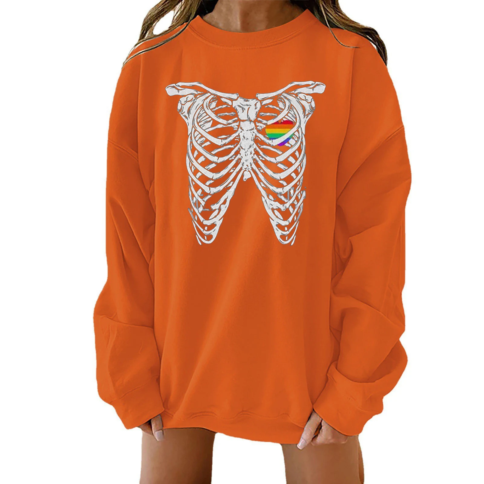 Title 5, Halloween Creative Theme Print Loose Sweater
