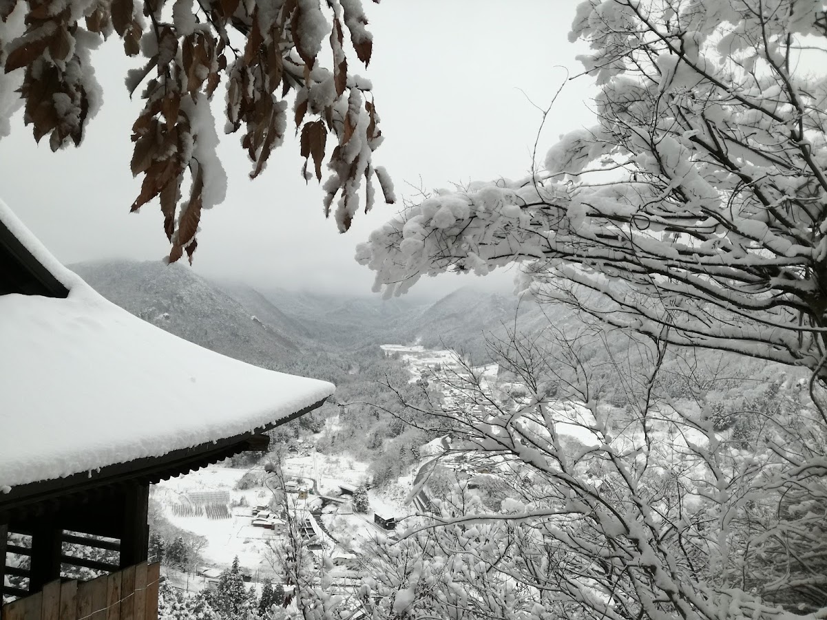 View looking down into Yamadera village. 