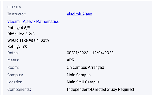 Rate My SMU Professor