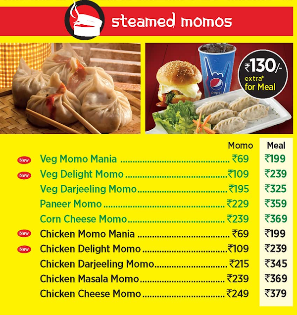 Wow! Momo menu 