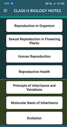 Class 12 Biology Notes