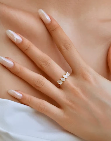 S925 sterling zilveren ring, witgou - 0