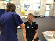 New Zealand Cricket posted a picture of South African-born cricketer Neil Wagner receiving the jab for vaccine 
 in Tauranga April 20 2021. The organisation announced that Wagner was the last of the New Zealand based players to receive the first of two doses ahead of departure to England in May.