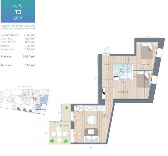Vente appartement 3 pièces 56.8 m² à Nice (06000), 366 000 €
