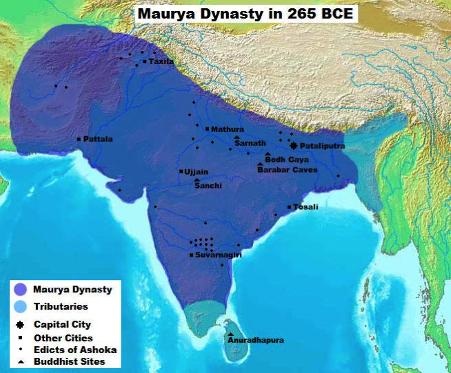 Maurya map ashoka