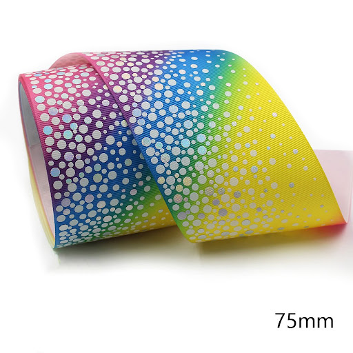 Title 6, 75mm Luminous Threaded Braid Hair Bow Ribbon So...