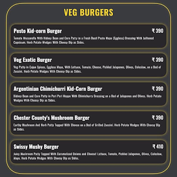 Mind The Gap Burgers menu 