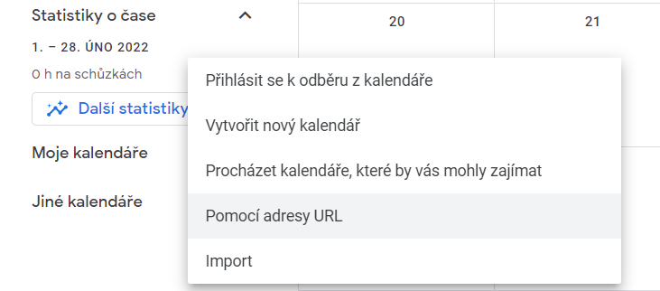 Návod, jak přidat vlastní kalendář do Google kalendáře. 