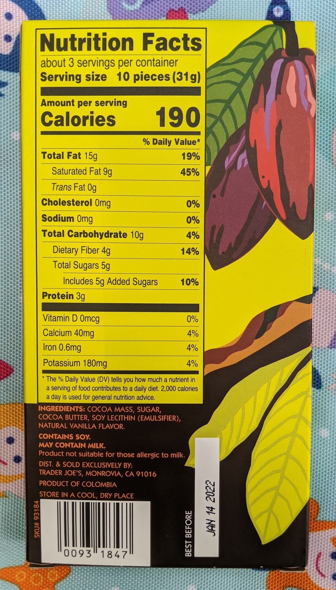 85% trader joe's bar