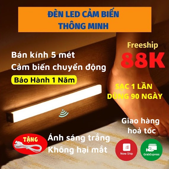 Đèn Cảm Biến, Đèn Led Cảm Ứng Chuyển Động Thông Minh Gắn Tủ Quần Áo, Hành Lang, Phòng Ngủ, Tự Động, Asaki Official