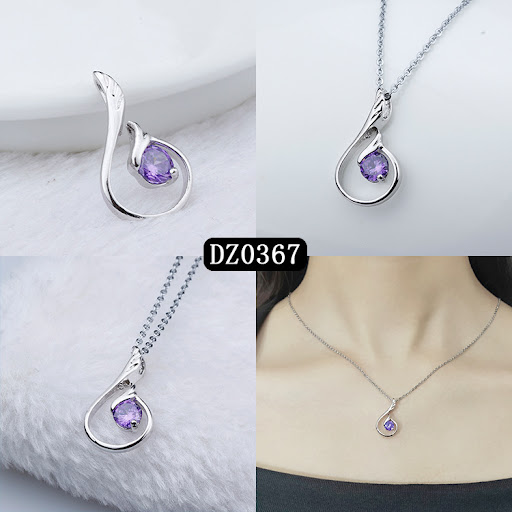 Title 8, Simple heart-shaped purple zircon pendant, a be...