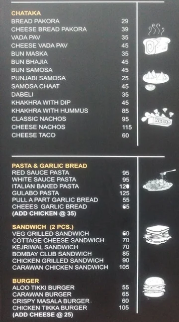 Chai Carawan menu 