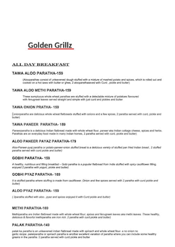 Golden Grillz menu 