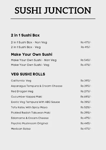 Sushi Junction menu 