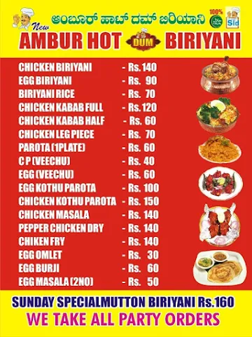 Biriyani Paradise menu 