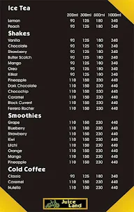 Juice Land menu 3