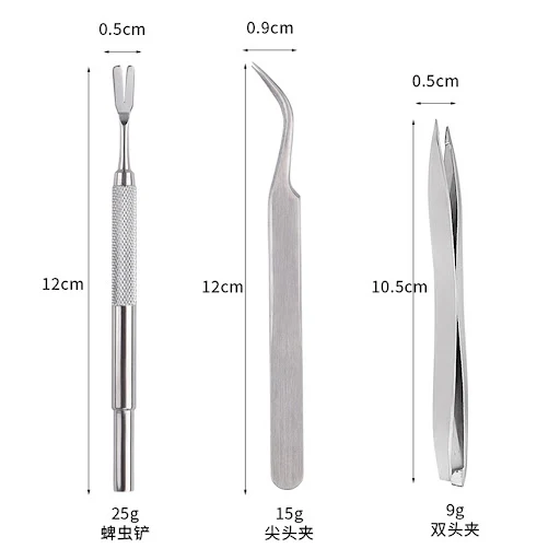 Quality Stainless Steel Pet Flea Remover Tool Scratching Hook Tweezers Clips Set Cat Dog Tick Removal Tool Pet Grooming 