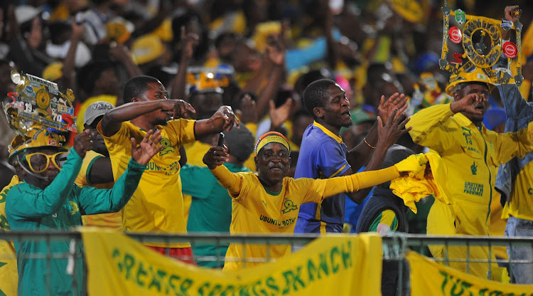 Mamelodi Sundowns fans during the Premiership match at Loftus Versfeld.