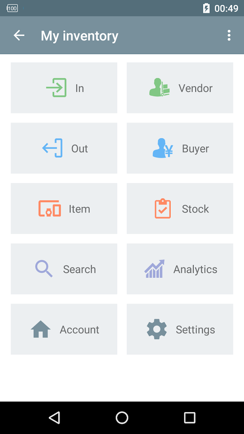 Android application Inventory Management screenshort