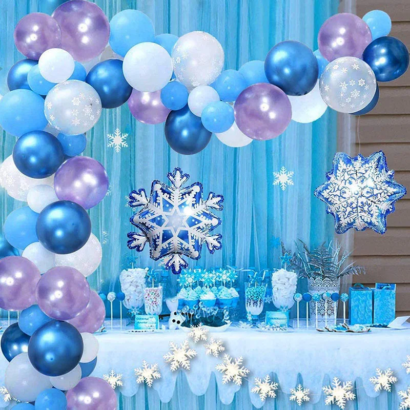 Title 4, Kerstdecoratie met sneeuwvlokken latex ballonne...